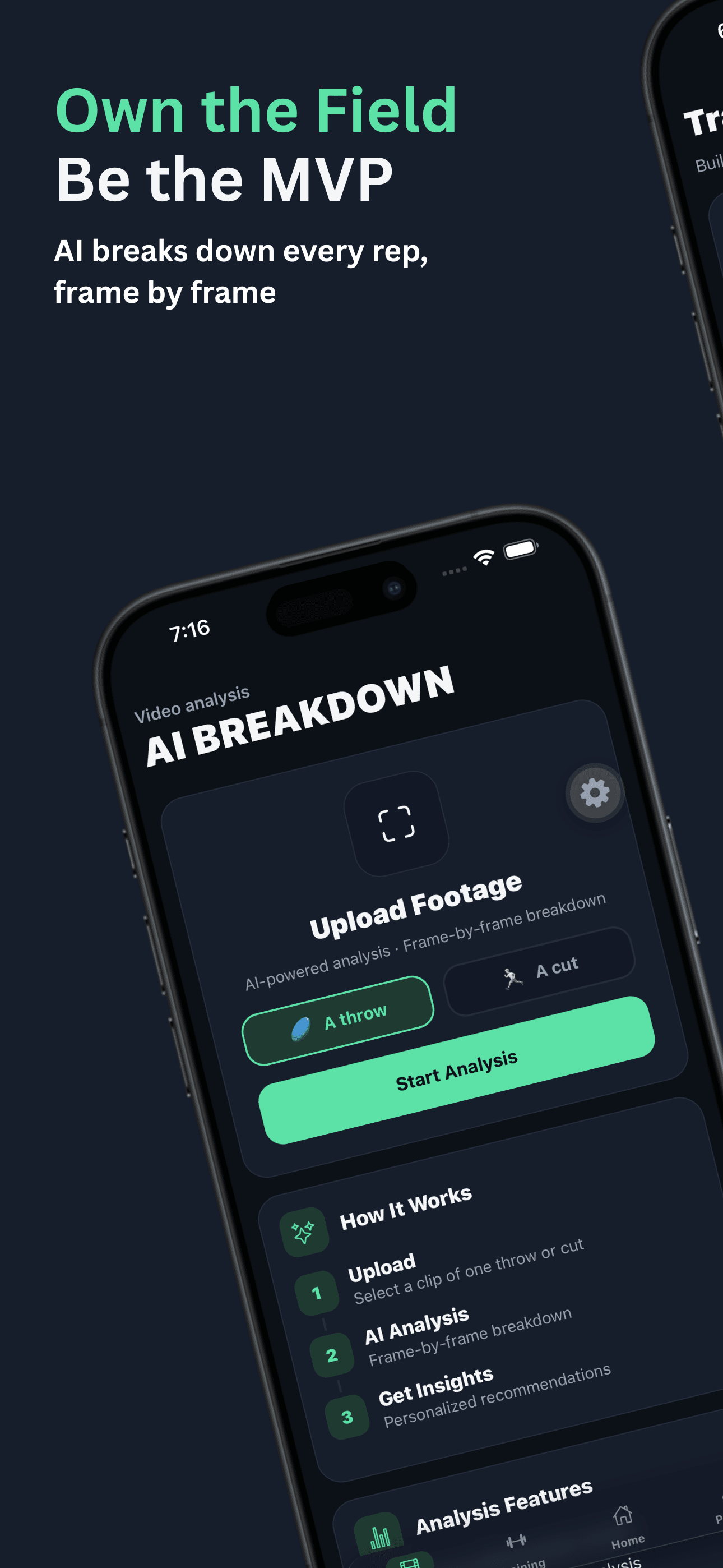 Own the field — AI breaks down every rep, frame by frame