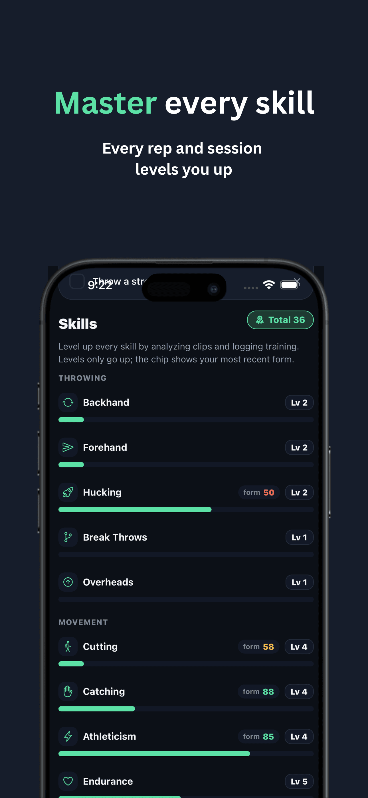 Master every skill — every rep and session levels you up